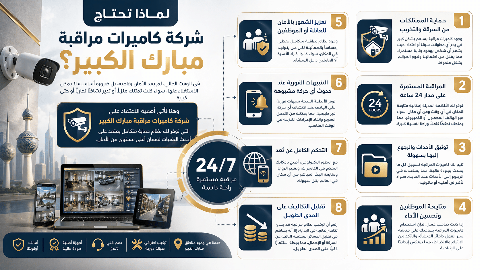 لماذا تحتاج شركة كاميرات مراقبة مبارك الكبير؟